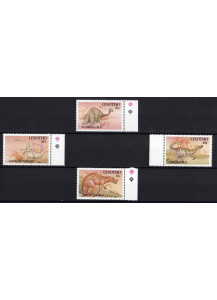 LESOTHO  francobolli sui dinosauri serie completa nuova Yvert e Tellier 1037/40